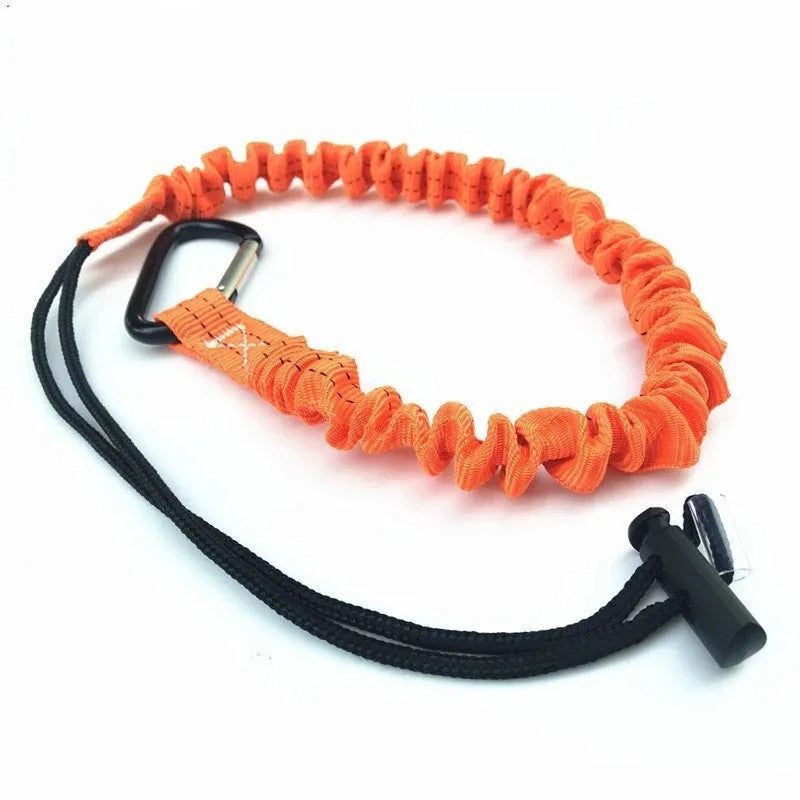 Orange fishing rod safety rope measuring 90cm with 10kg tension capacity