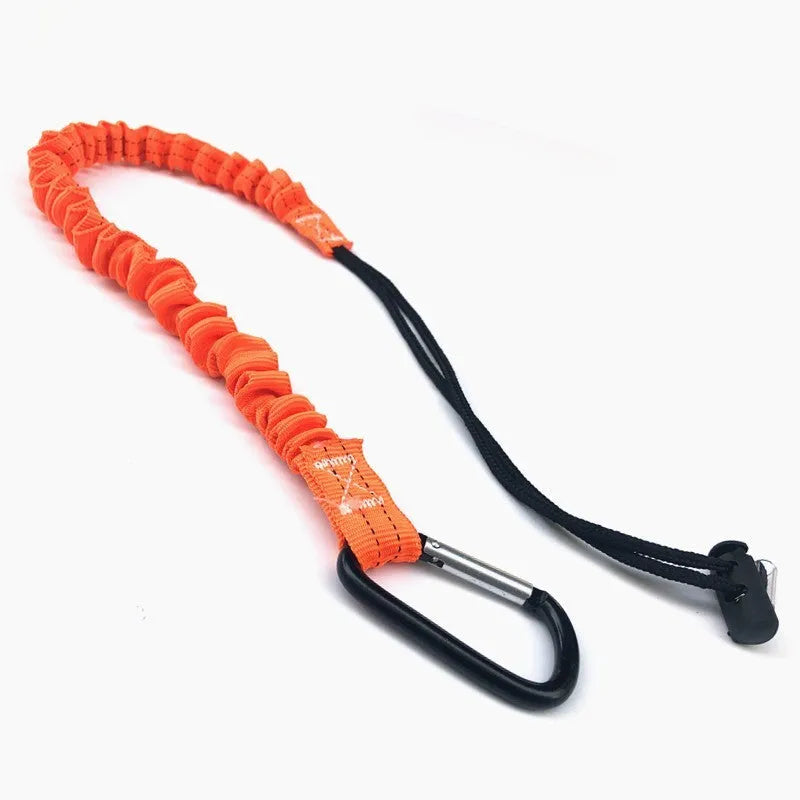 Orange fishing rod safety rope measuring 90cm with 10kg tension capacity