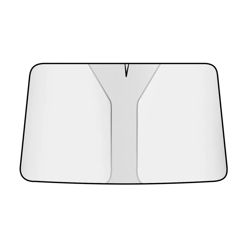 Aluminium foil car sunshade for universal windscreen protection, small size 136x65cm, silver pastebrushing finish