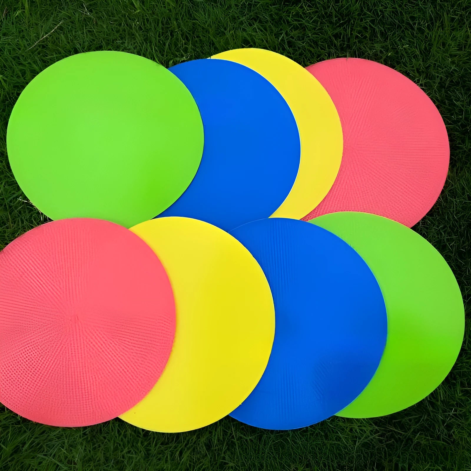 23cm diameter football training marker pad in multiple colours for field drills