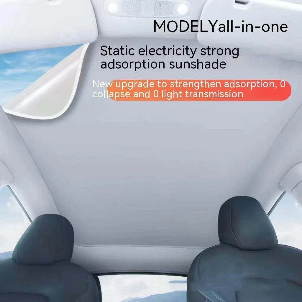 Silicone electrostatic adsorption vehicle sunshade with plaid pattern in black colour