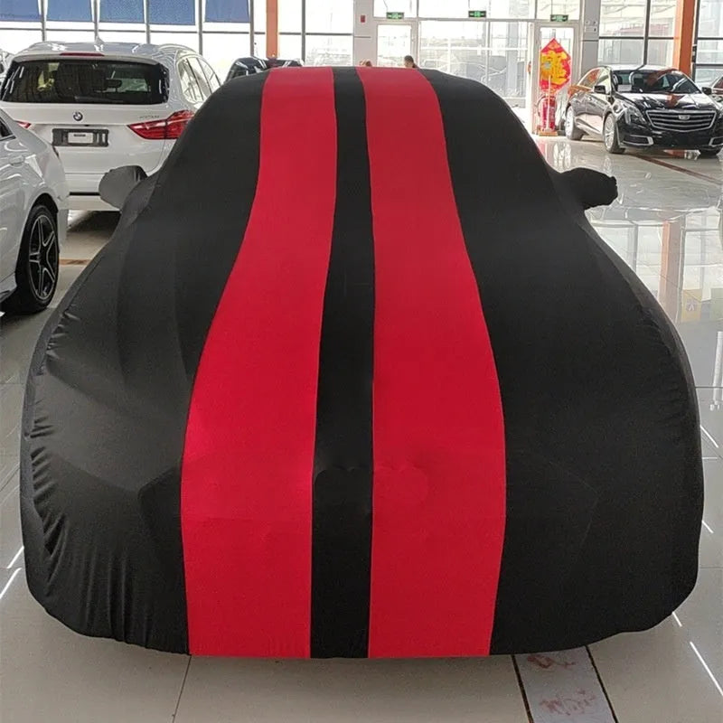 Ford Mustang car cover with elastic hem in choice of six colours including red and light grey
