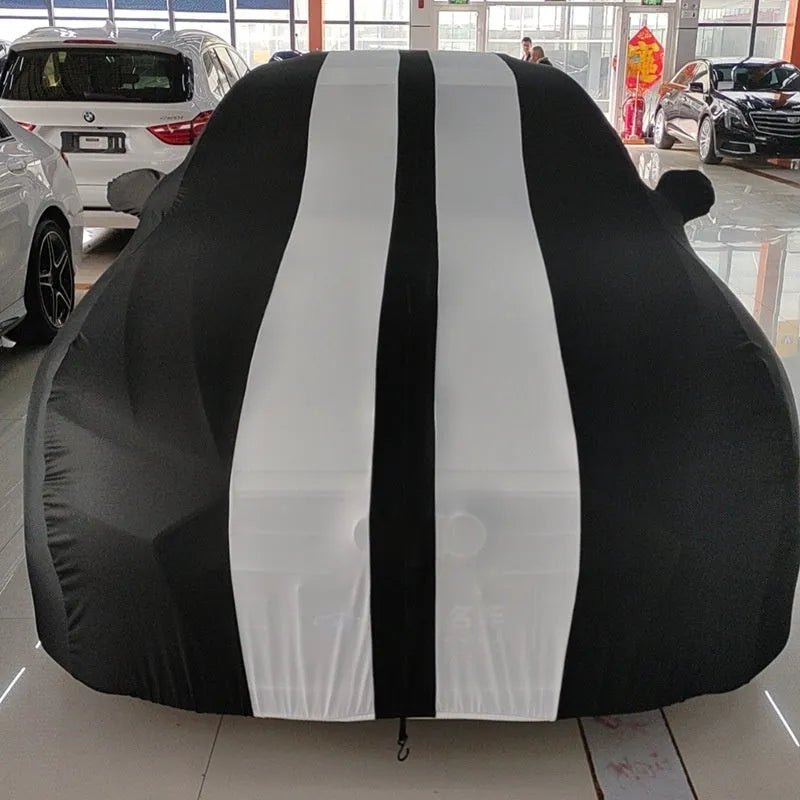 Ford Mustang car cover with elastic hem in choice of six colours including red and light grey