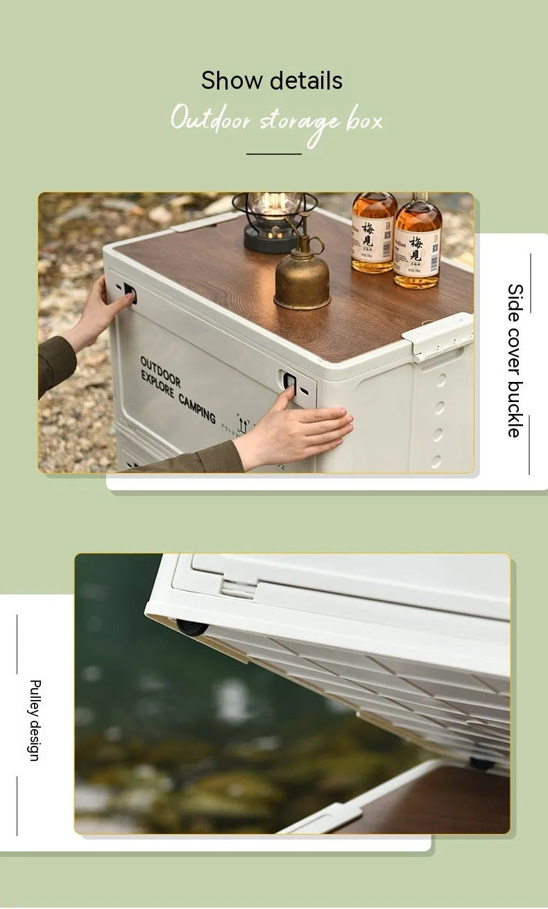 White foldable plastic storage box with 45L capacity for household organising
