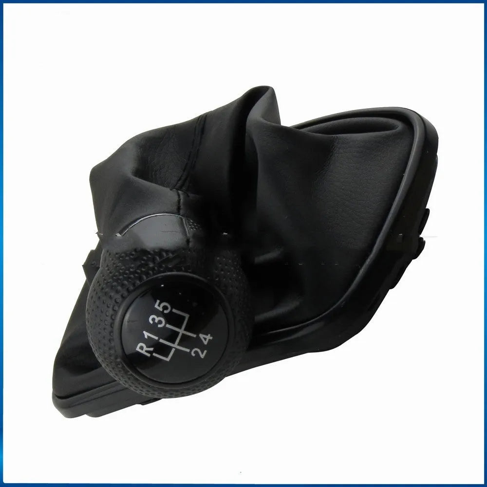 Silver and black ABS plastic 6-speed manual gear shift knob for Volkswagen Mk4.