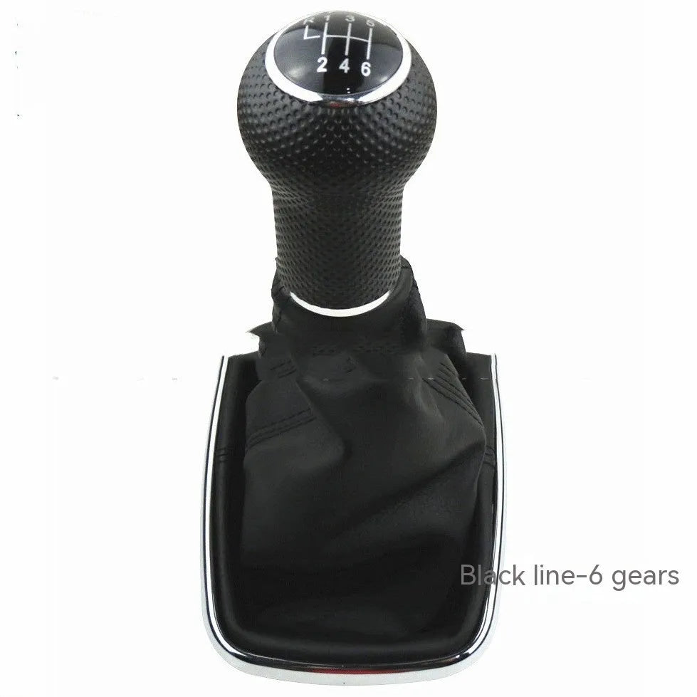 Silver and black ABS plastic 6-speed manual gear shift knob for Volkswagen Mk4.
