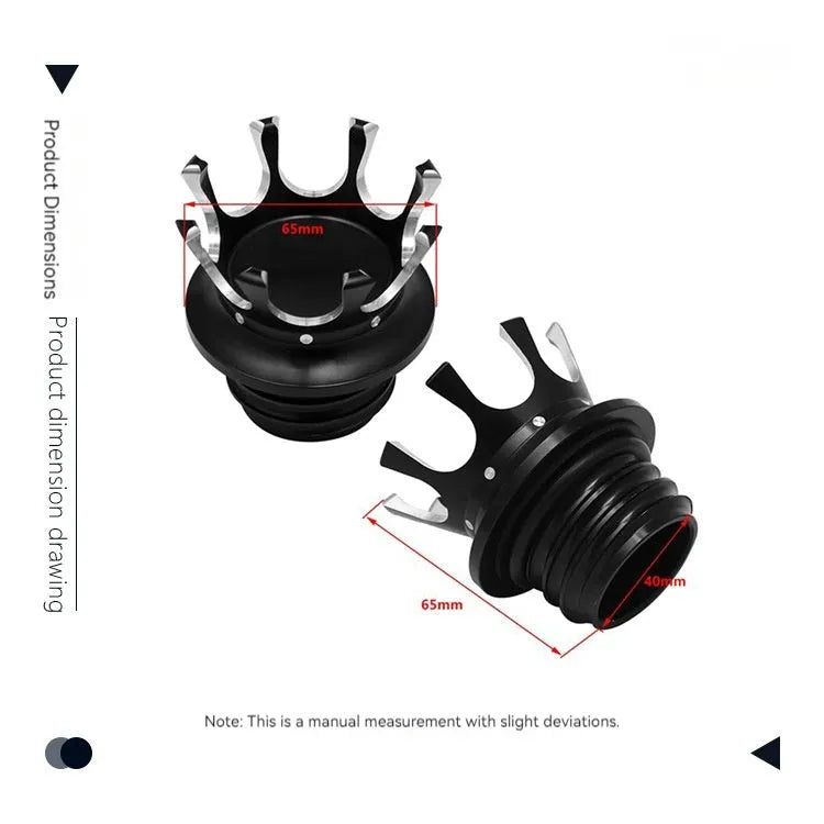 Aluminium fuel tank cap for Harley-Davidson Dyna and Softail motorcycles in five finish options