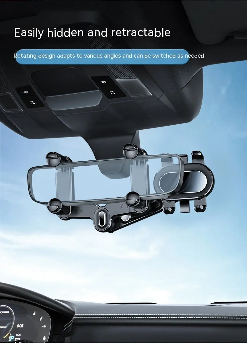 Black ABS automobile rear view mirror bracket with folding rod mechanism