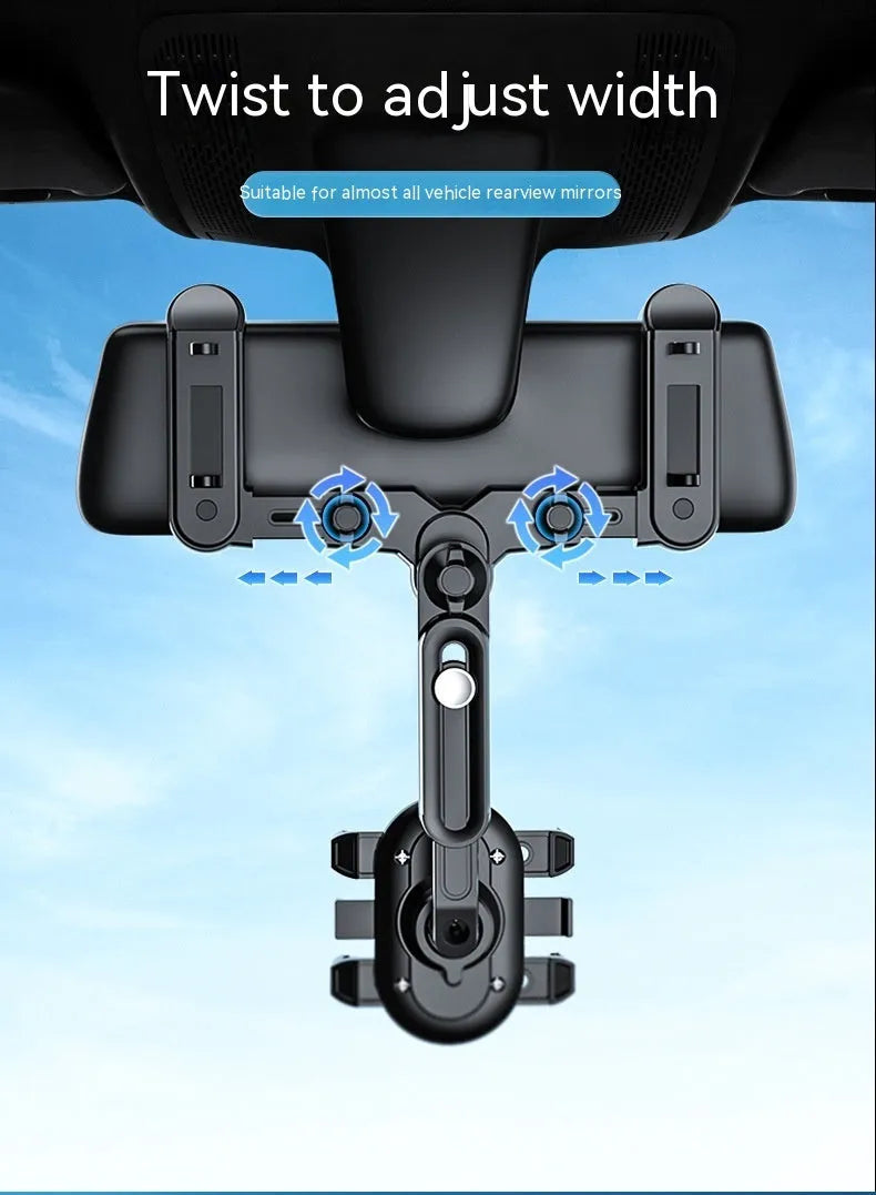 Black ABS automobile rear view mirror bracket with folding rod mechanism