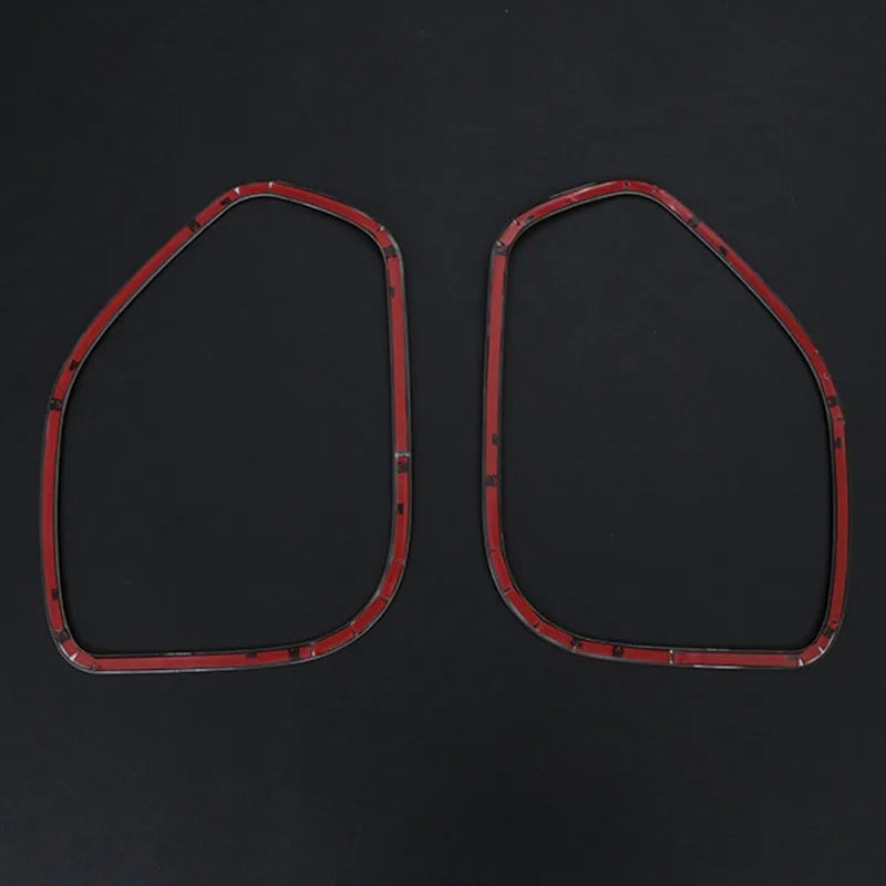 Two silver 304 stainless steel audio frame trim pieces for ROOX 40 Series car doors