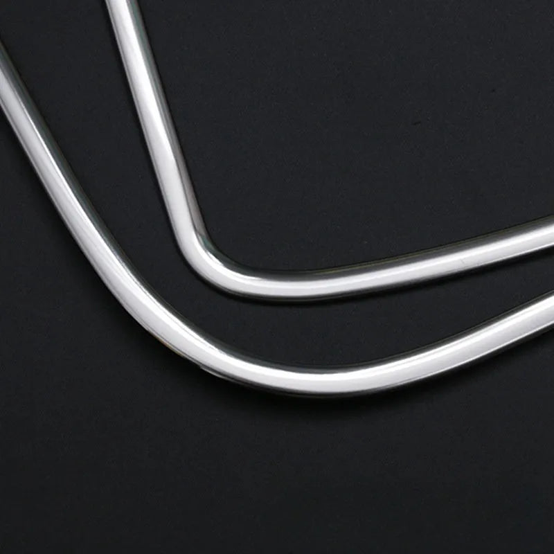 Two silver 304 stainless steel audio frame trim pieces for ROOX 40 Series car doors