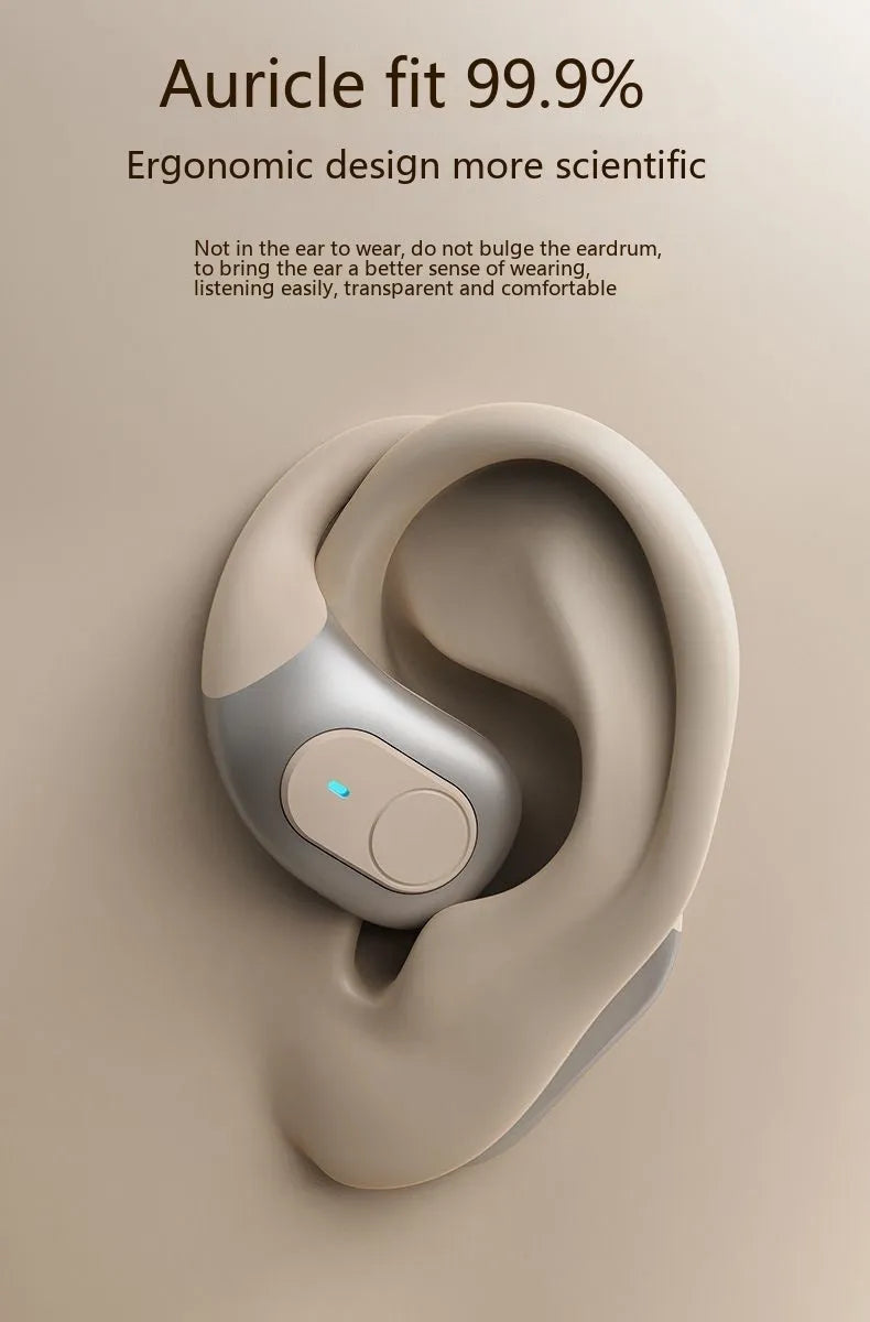 Ear-mounted sports Bluetooth headset with ear hook, PC ABS body, liquid silicone earpiece, in black – front view