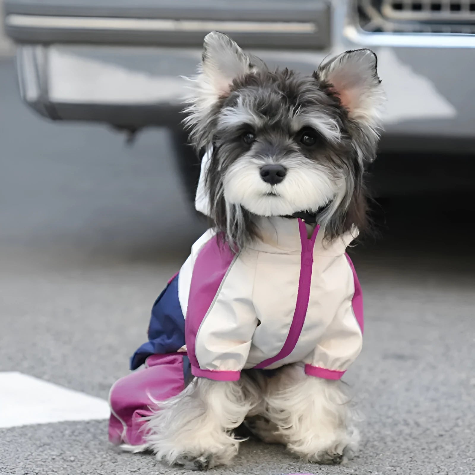 Waterproof polyester dog jacket in yellow, anti-fouling shell, casual outdoor pet coat