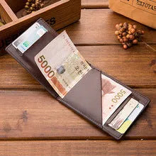 Men's PU leather short wallet with animal lace pattern and frosted finish, brown colour, hard square section
