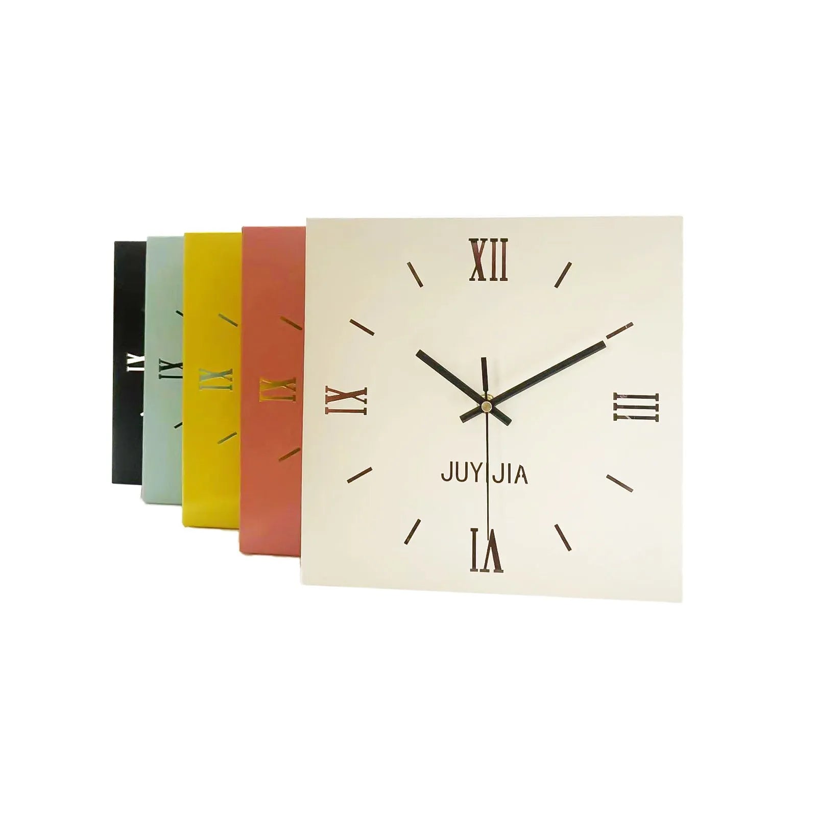 Double-sided bedroom background wall sticker decorative corner wall clock with Rome lights and metal shell in modern simplicity style