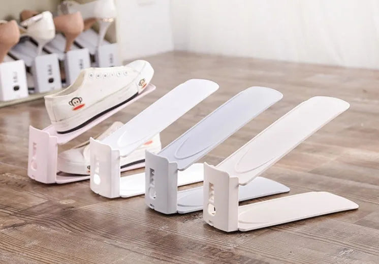 Double-layer adjustable shoe storage rack in apricot colour lightweight 200g