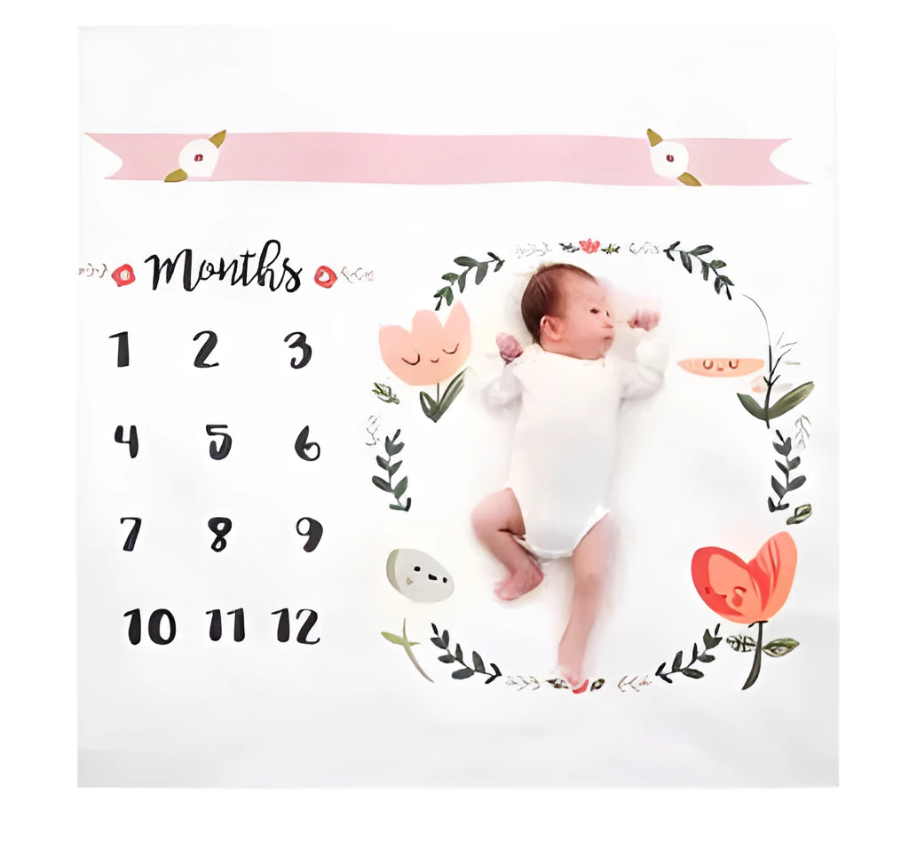 100 cm square baby blanket in polyester cotton fabric, shown in multiple colour variations
