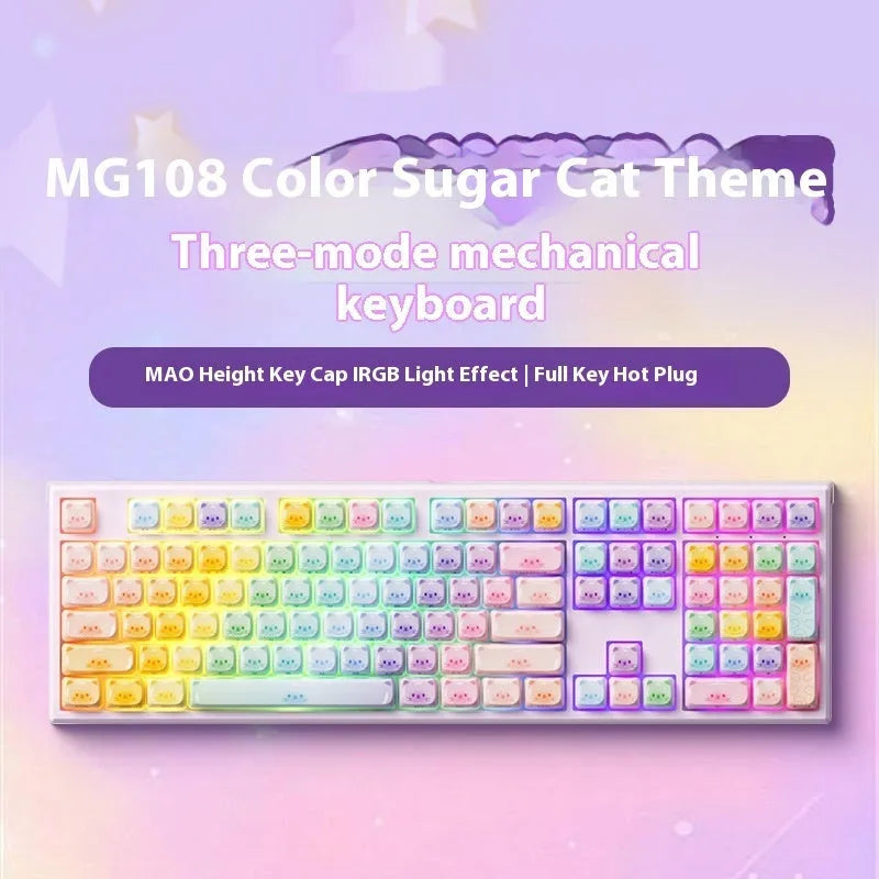 MG108B Colour Sugar Cat mechanical keyboard with Bluetooth wireless and piano switches