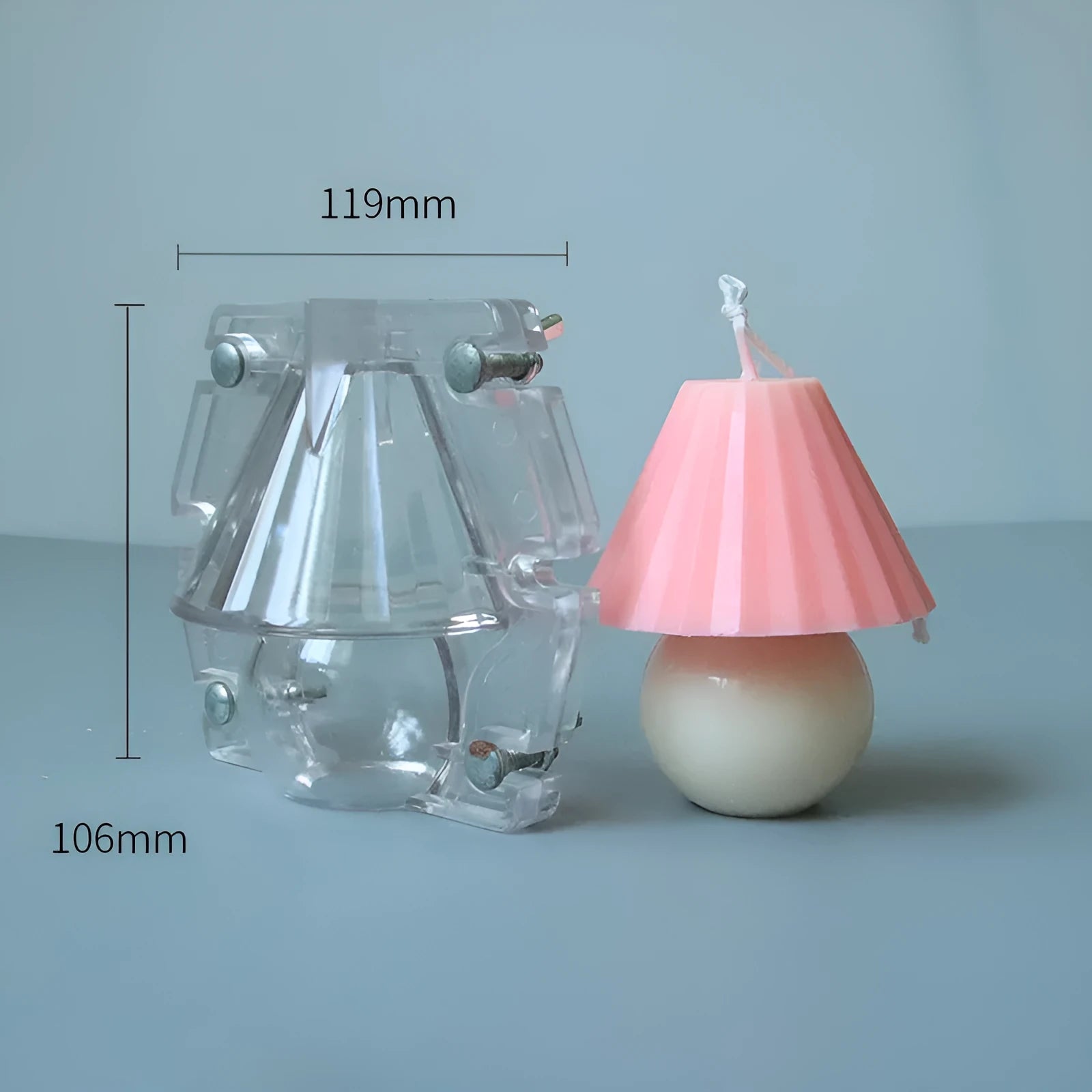 Transparent acrylic lamp table mould for making scented candles and handmade soaps