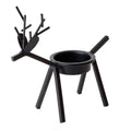 Black iron Christmas deer candlestick holder with elk bracket and Santa snowman designs