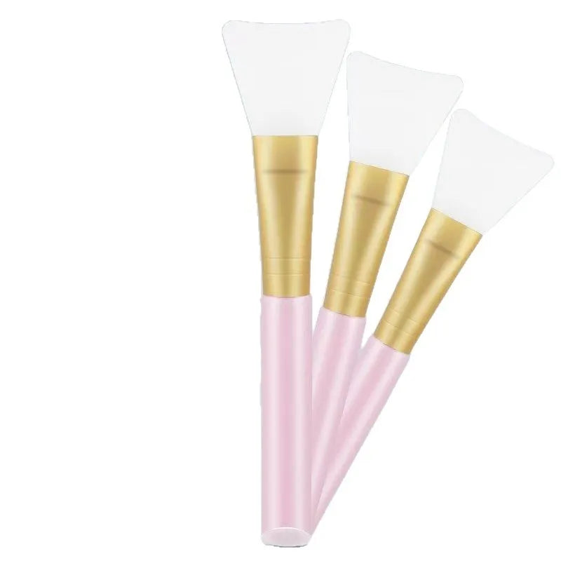 Soft fur facial treatment brush with 13.5cm plastic handle in yellow, pink, white, black or sky blue