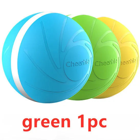 Interactive cat toy bouncing ball with LED lights, silicone exterior, USB rechargeable, blue colour