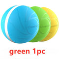 Interactive cat toy bouncing ball with LED lights, silicone exterior, USB rechargeable, blue colour