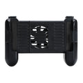 Black cooling Bluetooth game controller for iPhone with physical controls and cooling fan