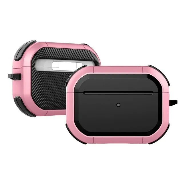 Black TPU and PC protective shell case for Apple AirPods Pro charging case