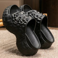 High heel EVA slippers with thick sole in black, khaki and white colour options