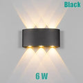 Waterproof LED wall lamp aluminium housing black white 2W 4W 6W warm cold white outdoor