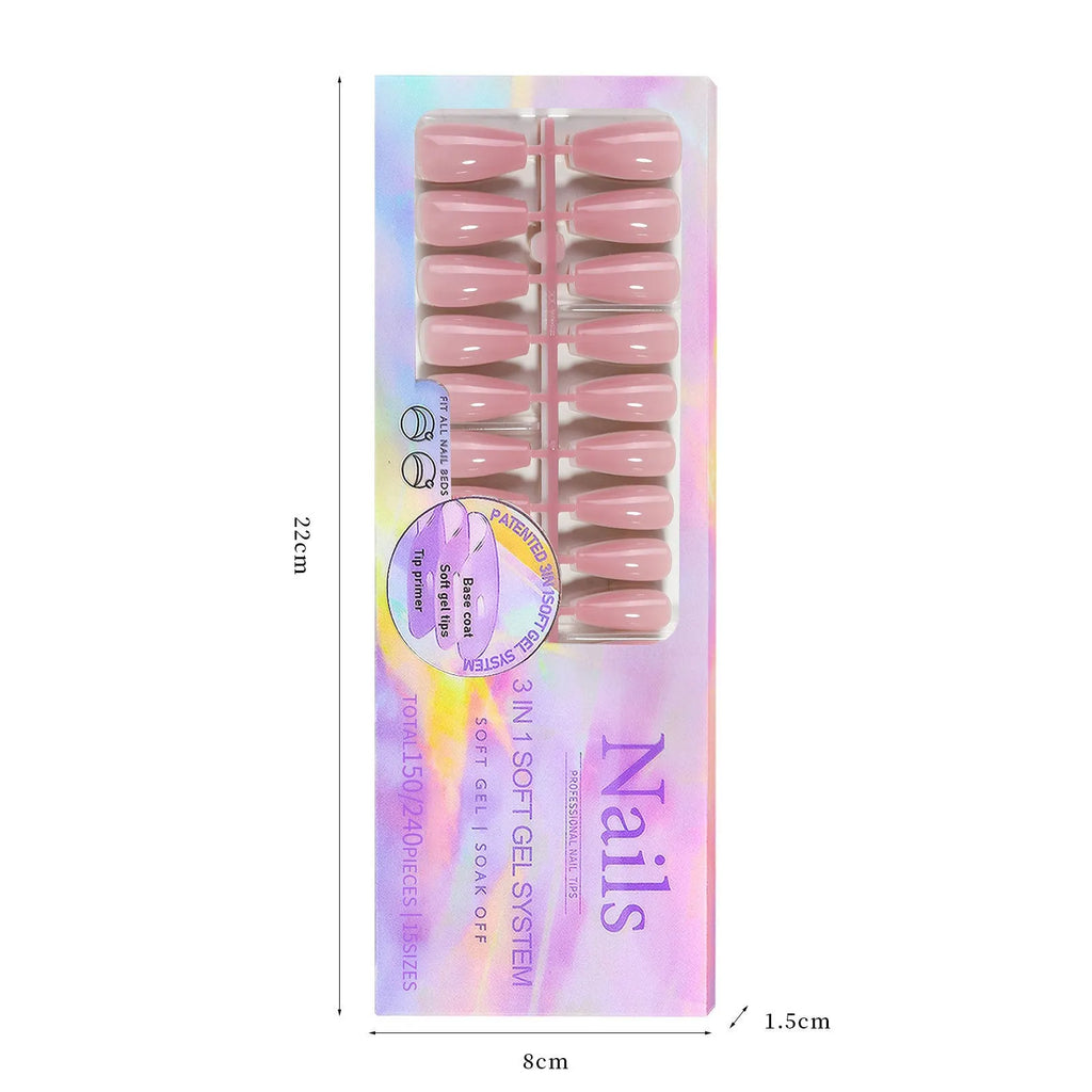 Box of seamless nude nail stickers showing removable armour design in bare colour shades 01 to 05.