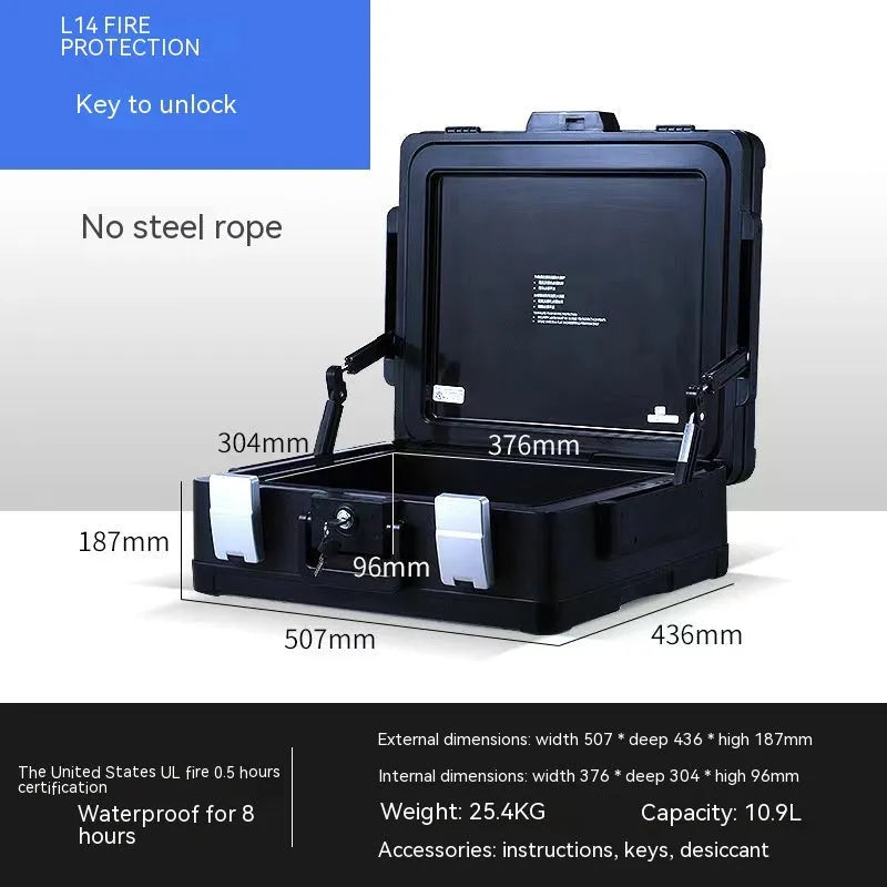 L12 Mechanical 6500G portable steel password safe with combination dial.