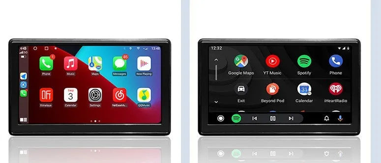 7-inch portable car smart screen navigator with wireless Carplay and Android AUTO display on dashboard