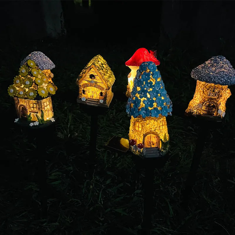 Flower-shaped waterproof solar LED garden light for resin houses with IP55 rating