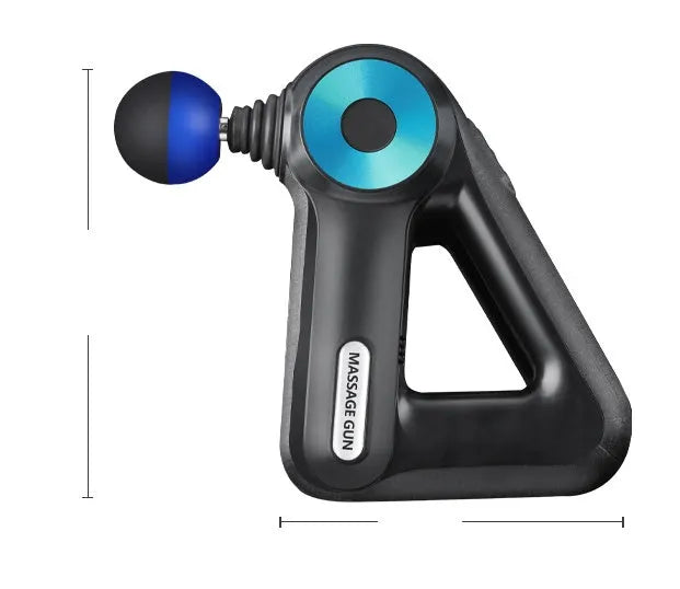 Blueidea fascia gun with 12 massage heads and adapter in blue colour