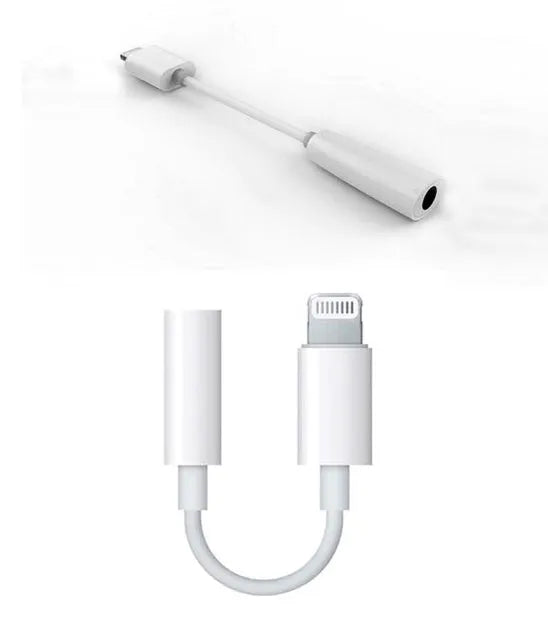 White Lightning to 3.5mm headphone adapter cable for iPhone compatibility
