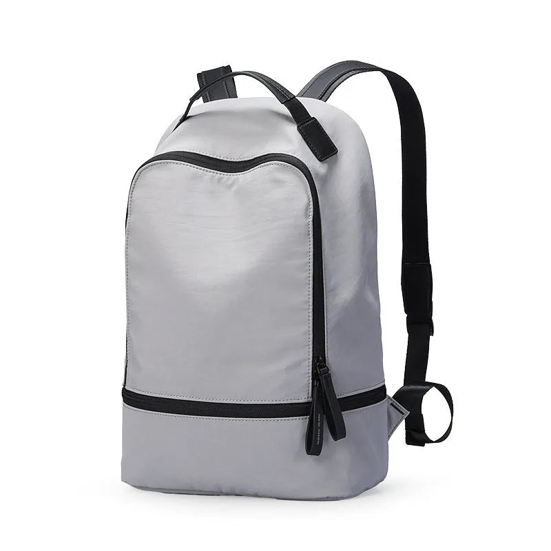 Marco Leideng solid colour Oxford cloth lightweight backpack shown in blue black.