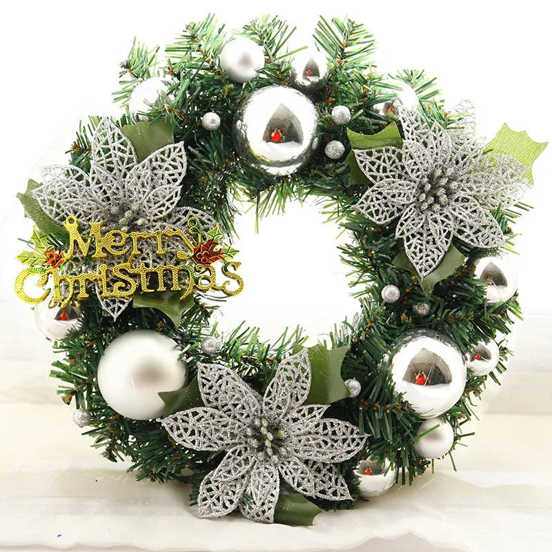 30cm multicolour plastic Christmas wreath decoration for door or wall