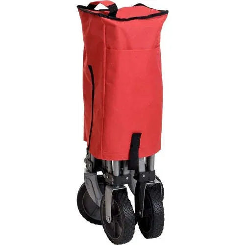 Red four-fold iron outdoor camping trolley with brake and 80kg load capacity