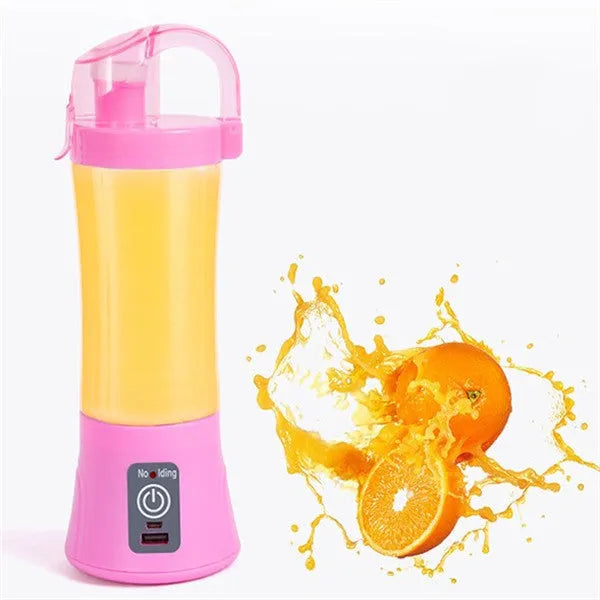 Portable USB rechargeable electric fruit juicer with 400ml transparent cup
