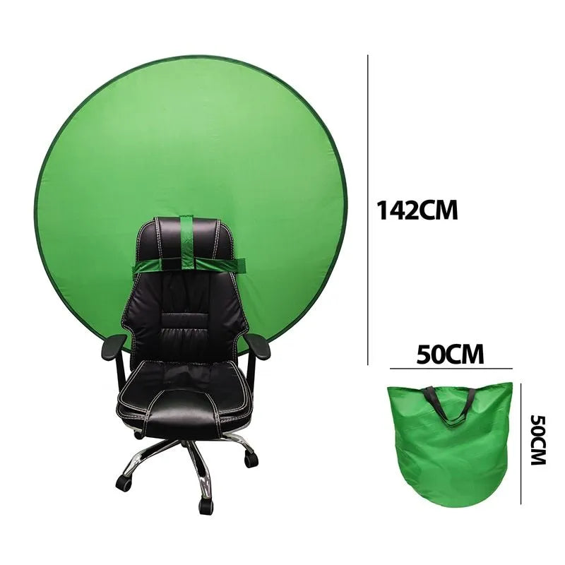 Foldable green photography background board with steel spring frame, approx. 150 x 200 cm, nylon cloth, portable pouch.