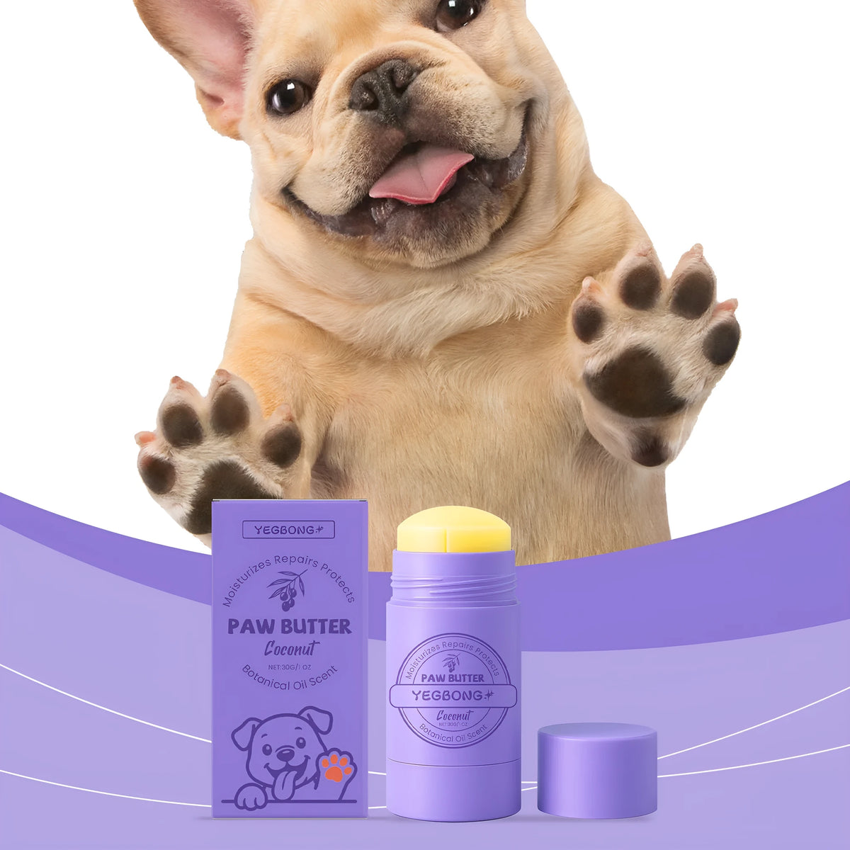 30g tube of dog paw soothing care cream on a light background