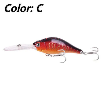 10.5cm hard fishing lure with deep diving lip and multiple colour options