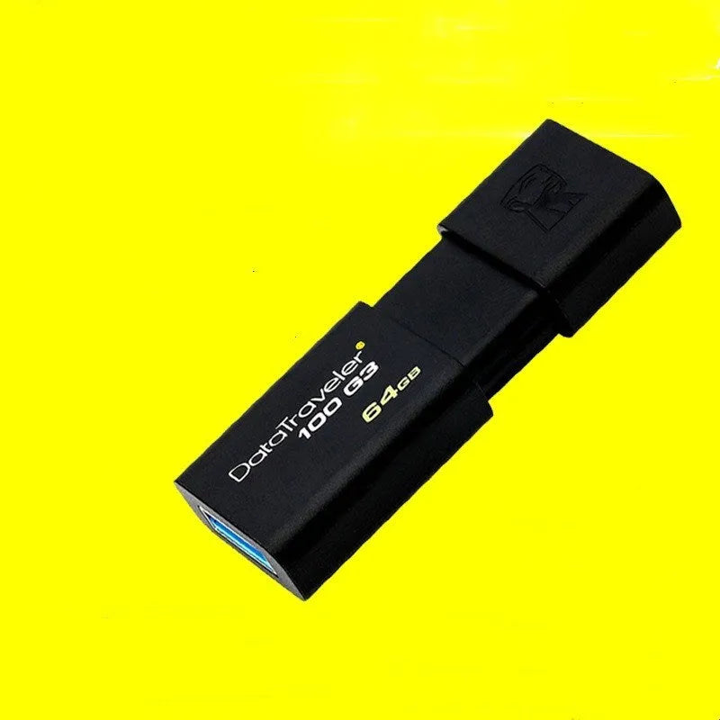 Black USB flash drive with sliding cover and ABS casing for mobile and computer dual-use