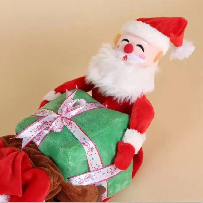 Polyester Halloween dog costume Santa Claus with red ribbon for dogs back length 25-50cm