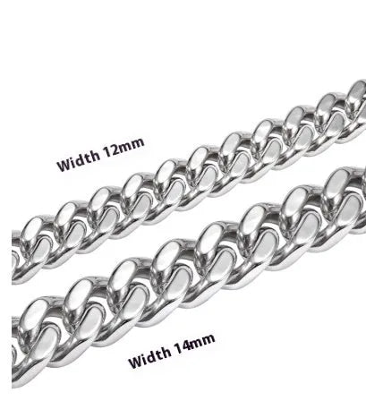 Hip-hop titanium steel Cuban choker clavicle chain with polished finish on a flat surface