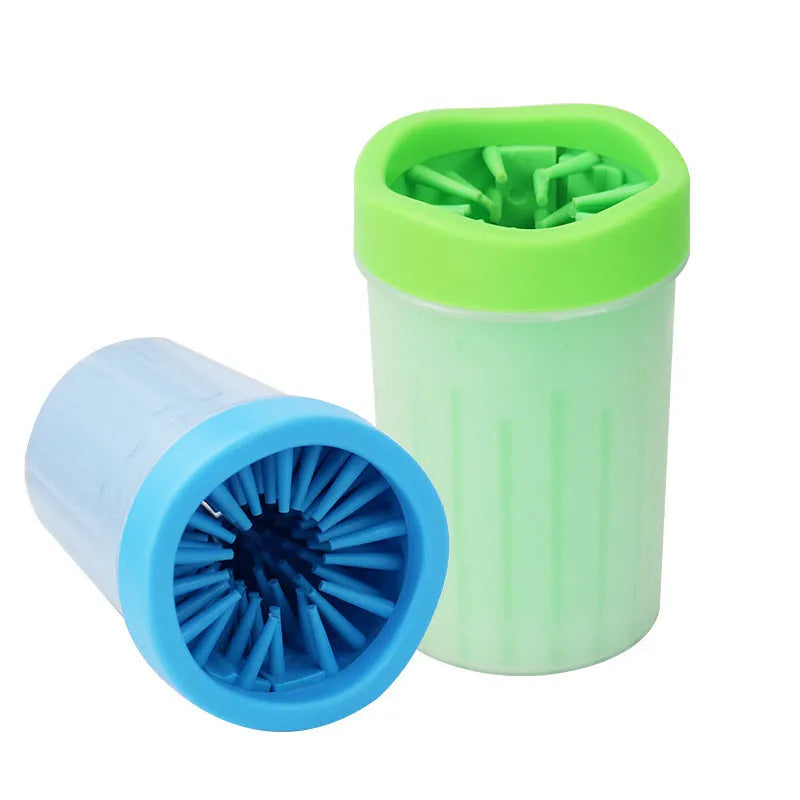 Blue silicone and PP plastic dog footwash bucket for small dog bathing
