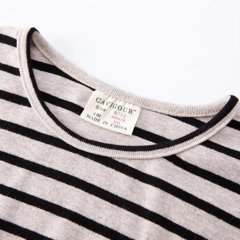Baby girls striped cotton long sleeve t-shirt in sizes 80 to 104 for autumn and spring