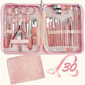 30-piece stainless steel nail beauty tool set in choice of five colours